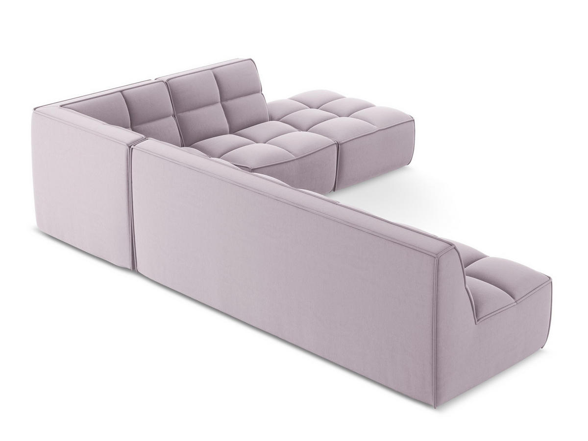 ECKSOFA Beidseitig Samt Stoff Violett - Lila/Flieder, Kunststoff/Textil (308/258cm) - Makamii