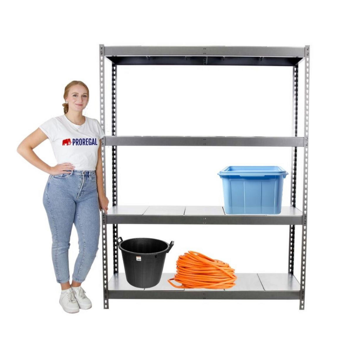 SCHWERLASTREGAL METAL BEAST FOUR | HxBxT 200x210x90cm | Fachlast 500kg | Grau - Grau, Metall (210/200/90cm) - PROREGAL