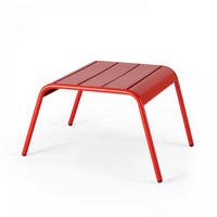 GARTENHOCKER, Rot - Rot, Metall (44/30/40cm) - Oviala