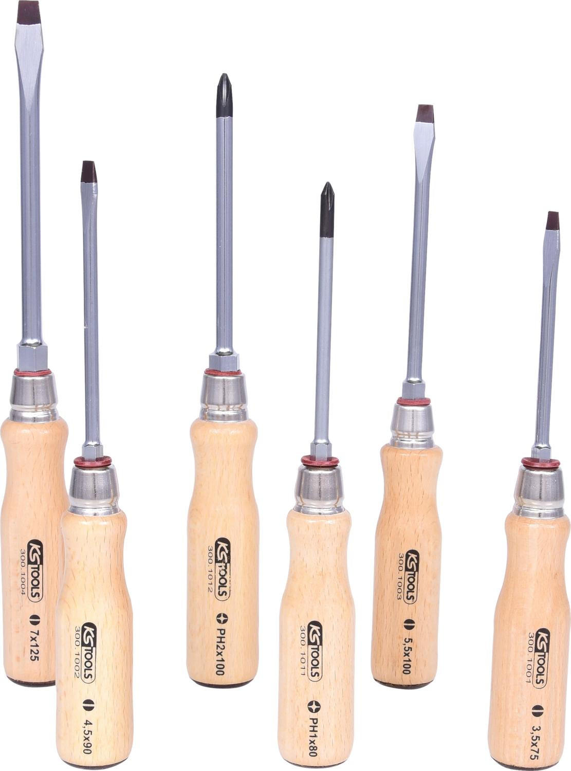 ERGOTORQUE WOOD SCHRAUBENDREHER-SATZ, 6-TLG - Multicolor, Kunststoff/Metall (34/19cm) - KS Tools