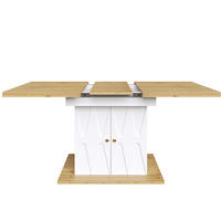 ESSTISCH ausziehbar mit Stauraum, MDF & Metall, 110(140)/70/76,5 cm, Weiß - Weiß, Holzwerkstoff (110/70/76.5cm) - Redom