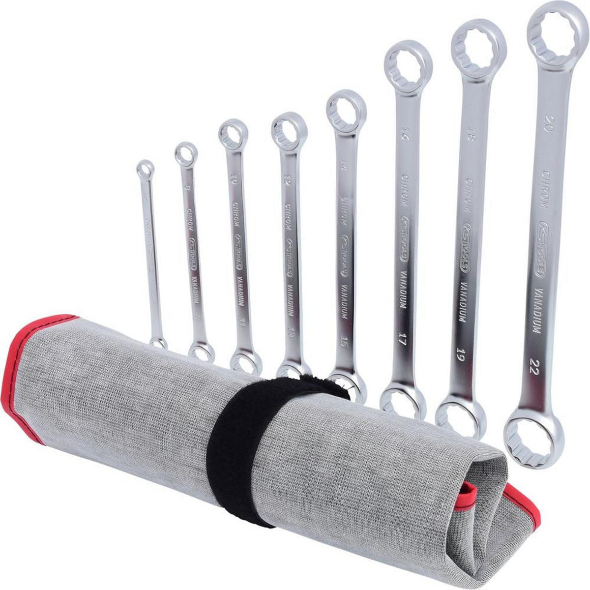 KS TOOLS ULTIMATEplus Doppel-Ringschlüssel-Satz, gerade, 8-tlg ( 920.0448 ) - Multicolor, Kunststoff (276/73/70cm) - KS Tools