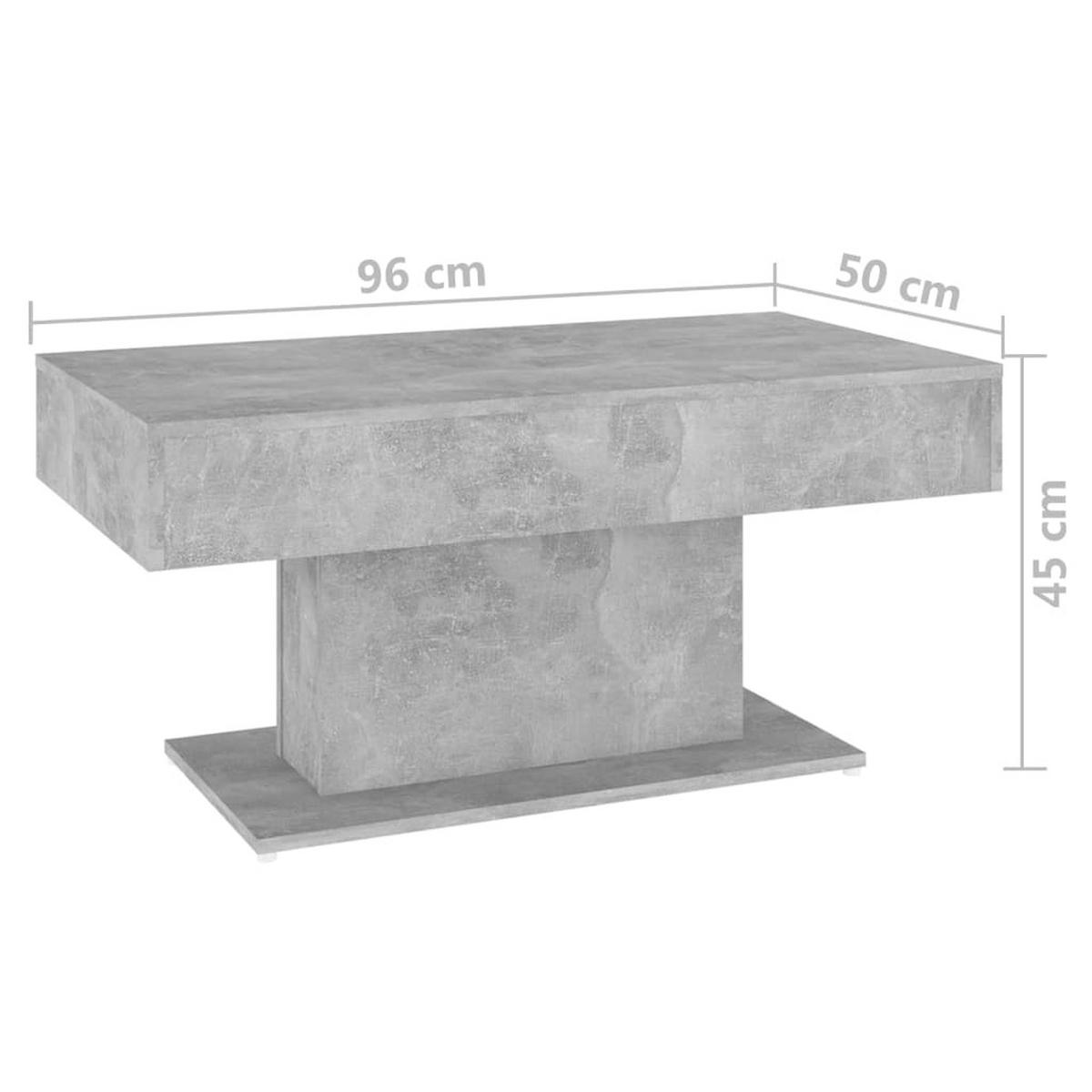 COUCHTISCH 96/50/45 cm aus Holzwerkstoff Betongrau - Hellgrau, Holz (50/96/45cm) - vidaXL