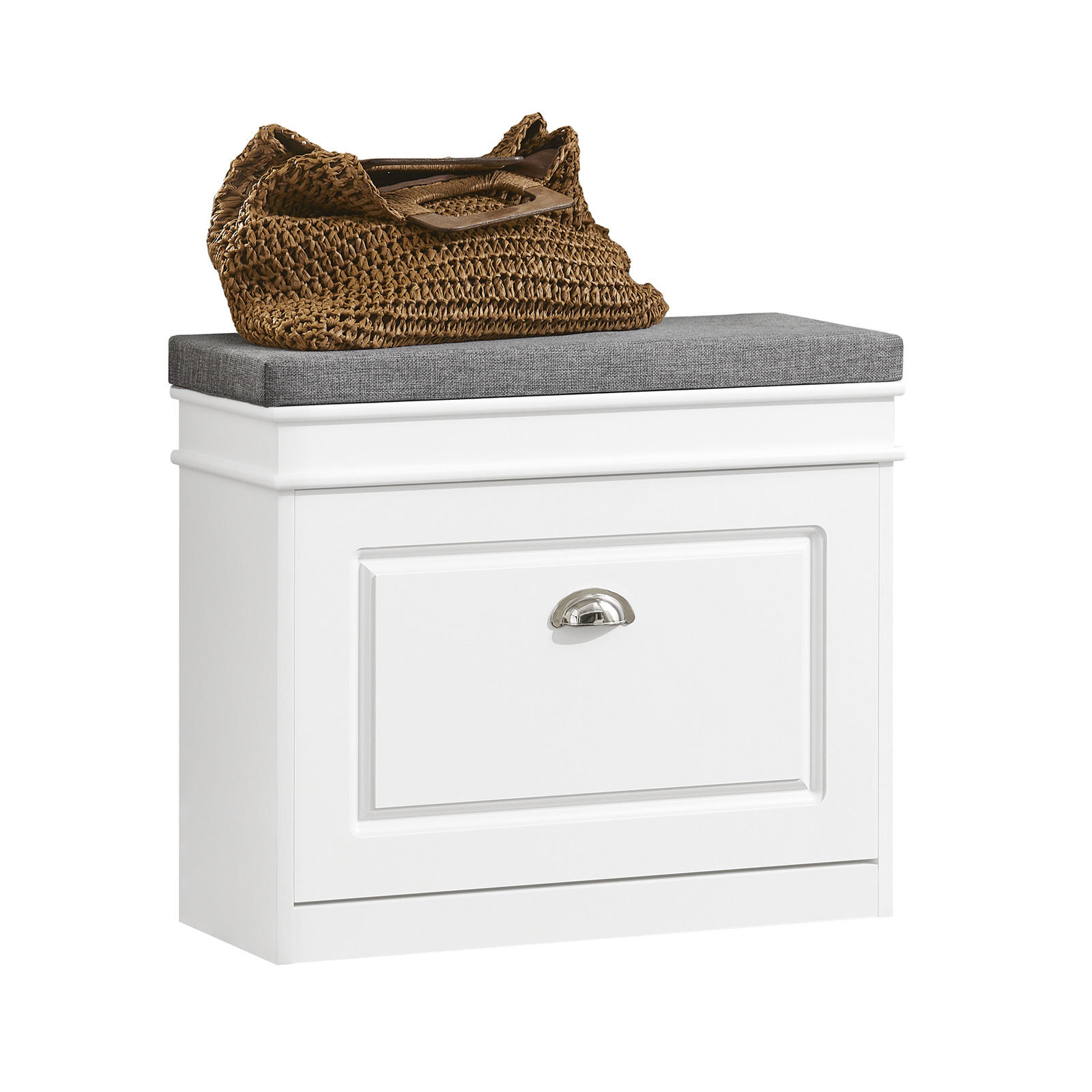 SCHUHBANK Weiß - Weiß, Holzwerkstoff (60/51/24cm) - SoBuy