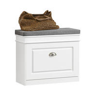 SCHUHBANK Weiß - Weiß, Holzwerkstoff (60/51/24cm) - SoBuy
