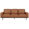 3-SITZER-SOFA Stoff braun Lederoptik Sovik - Braun, Textil (215/72/87cm) - Beliani