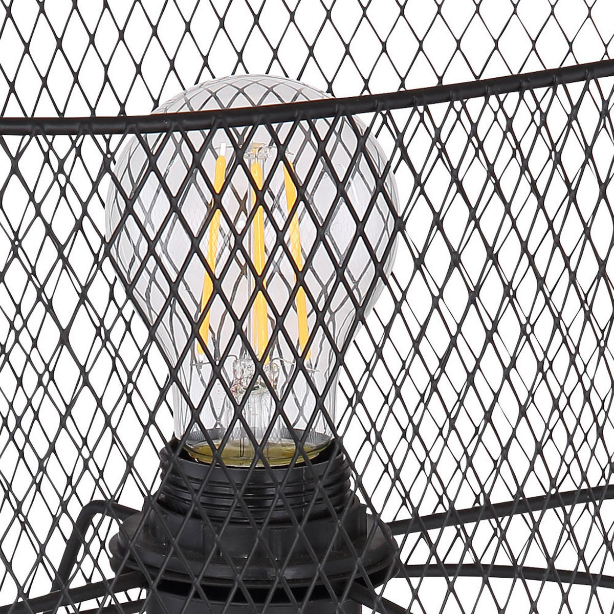 TISCHLEUCHTE Metall Geflecht Schwarz - Schwarz, Metall (25/15/45cm) - Globo Lighting