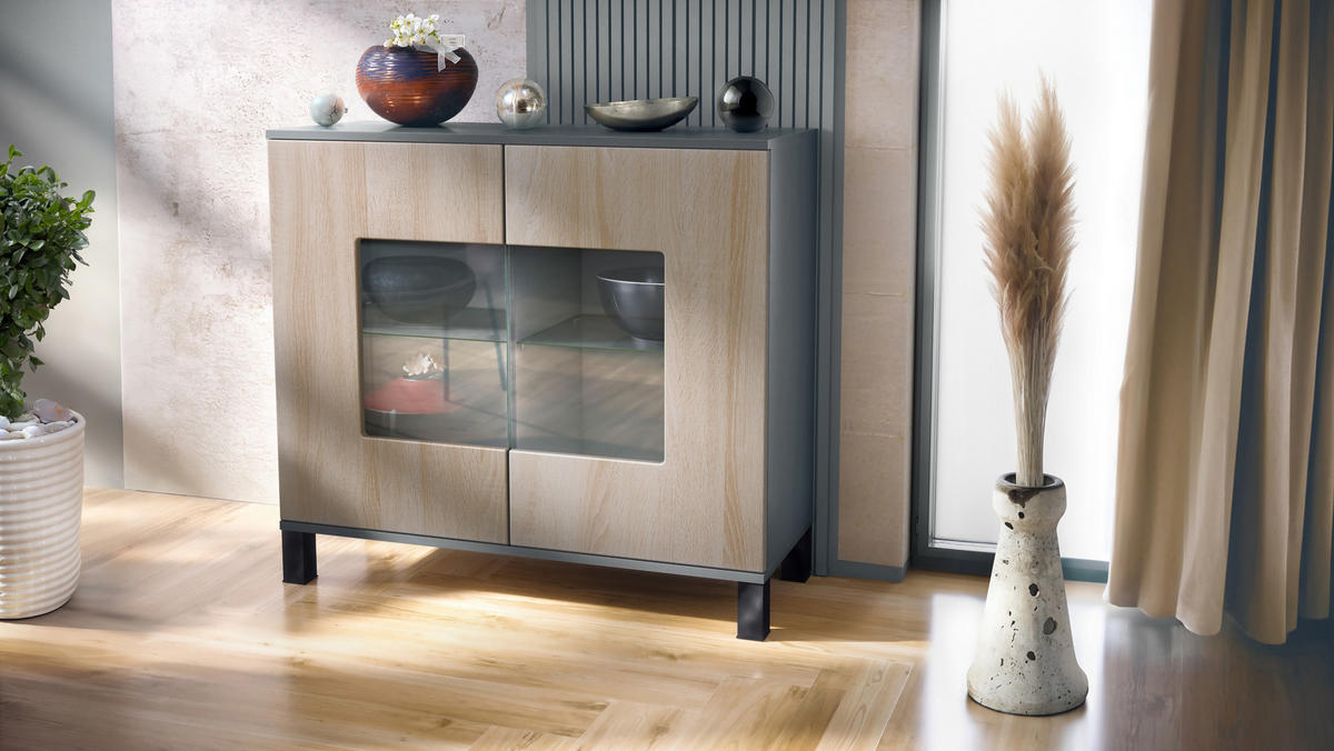 KOMMODE Grömitz Eiche sägerau - Eiche San Remo, Holzwerkstoff (92.5/84.5/35cm) - Vladon