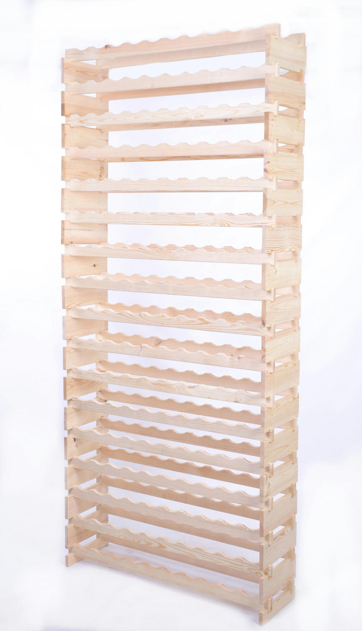 WEINREGAL VINOTECA FLEX PRO HxBxT 233x103x28cm 170 Flaschen auf 17 Ebenen Natur unbehandelt - Naturfarben, Holz (103/233/28cm) - PROREGAL