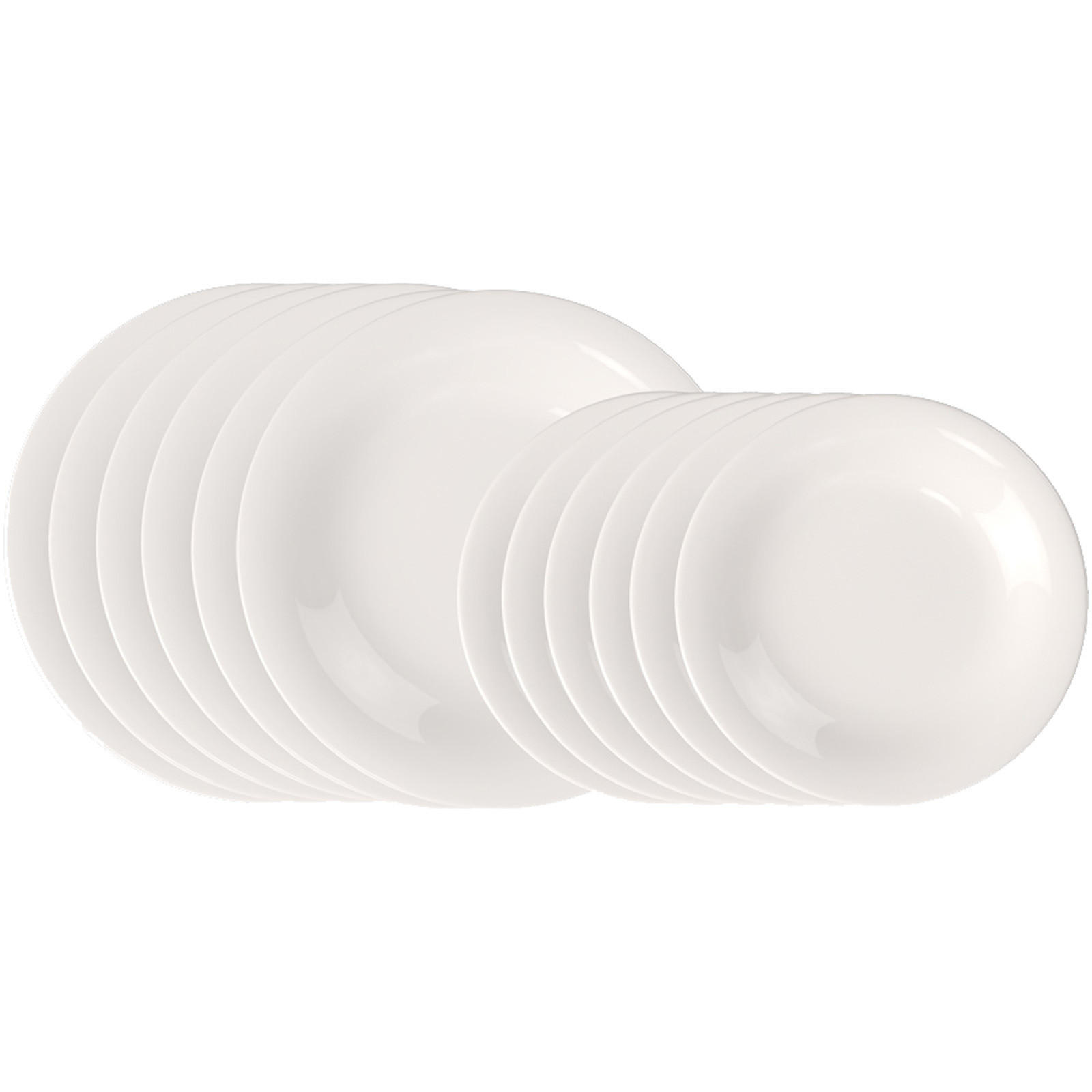 TELLER-SET Essential weiß 12er Set - Weiß, Keramik (26.5/40/33cm) - like.Villeroy & Boch