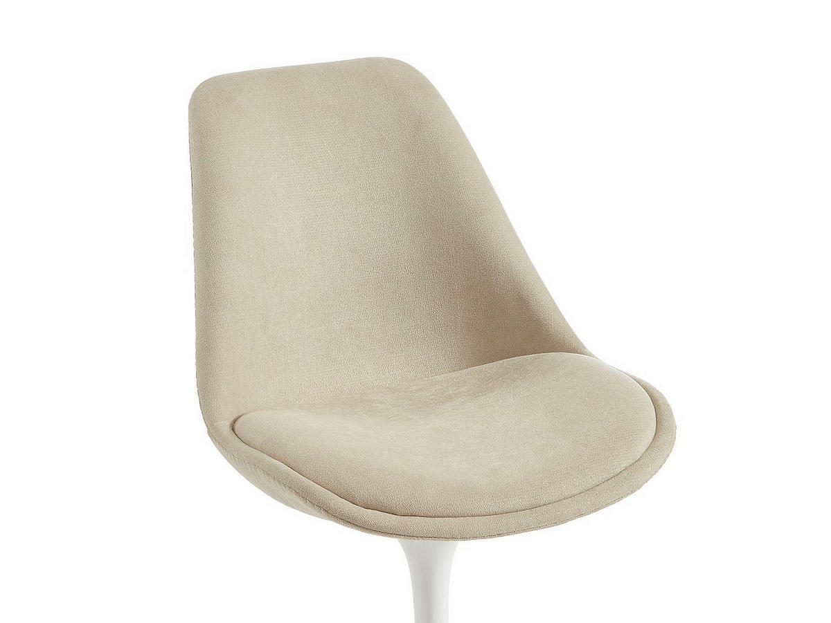 STUHL - Strukturstoff & Stahl - Beige & Weiß - XAFY - Beige, Textil (48/79.5/61.5cm) - Vente-Unique