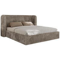 POLSTERBETT EMORA CLASSIC 160/200 - Hellbraun Cord - Multipocket-Matratze - Hellbraun, Textil (160/200cm) - MKS