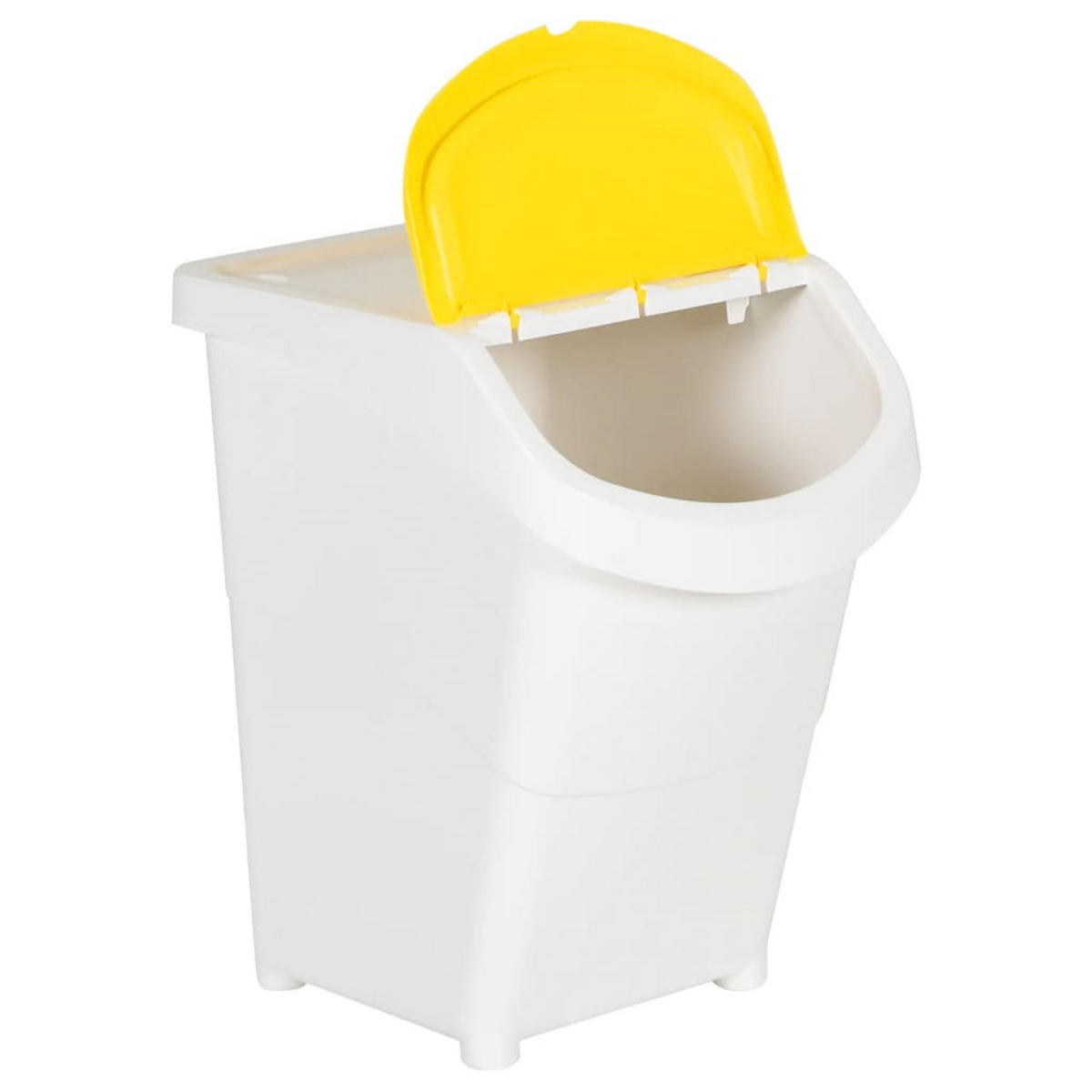 ABFALLBEHÄLTER (3er-Set) mit Deckeln 3x40L Weiß - Weiß, Kunststoff (43.5/46/31cm) - DELUKE