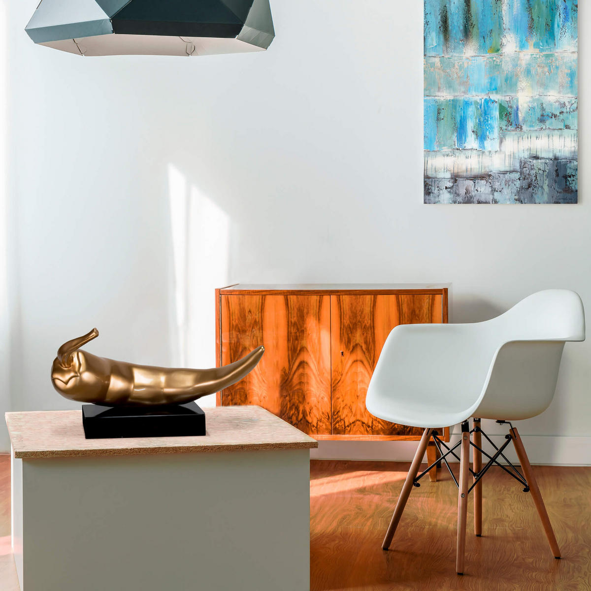 SKULPTUR Gold 48/55 cm - Goldfarben, Stein (4.2/55/17cm) - KUNSTLOFT