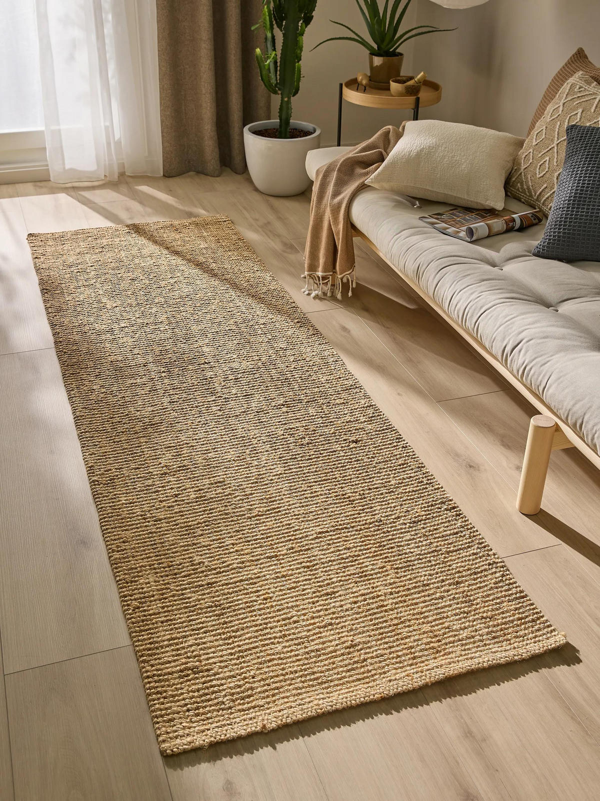 JUTETEPPICH Svea Natur 80x300 cm - Naturfarben, Textil (80/300cm) - benuta Pure