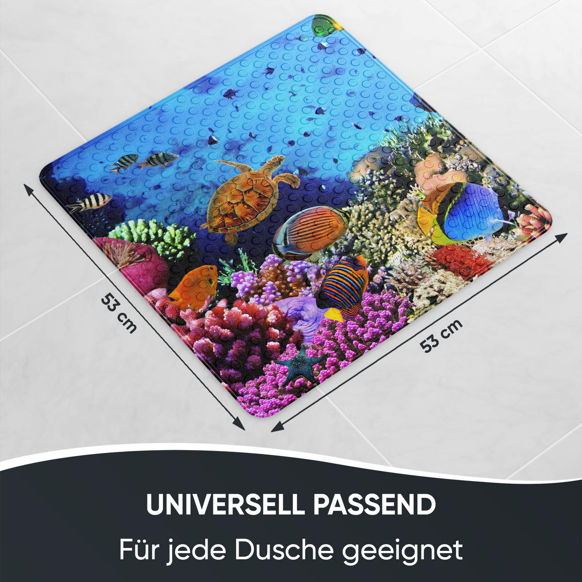 BADEMATTE Ocean - Blau, Kunststoff (53/53cm) - Sanilo