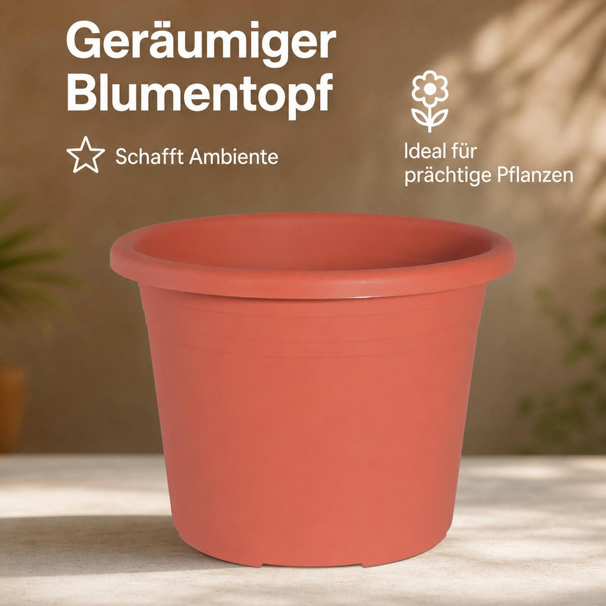 BLUMENTOPF CYLINDRO ca. Ø 45 cm - Terracotta, Kunststoff (45/45cm) - BONI-SHOP