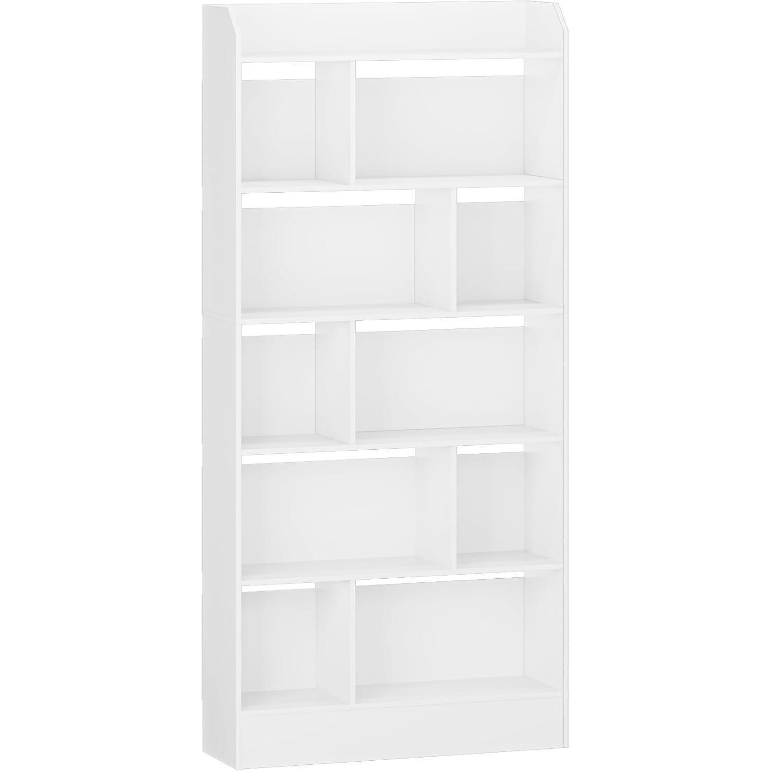 BÜCHERREGAL 6 Fach Standregal Weiß 24 x 80 x 170 cm - Weiß, Holzwerkstoff (80/170/24cm)