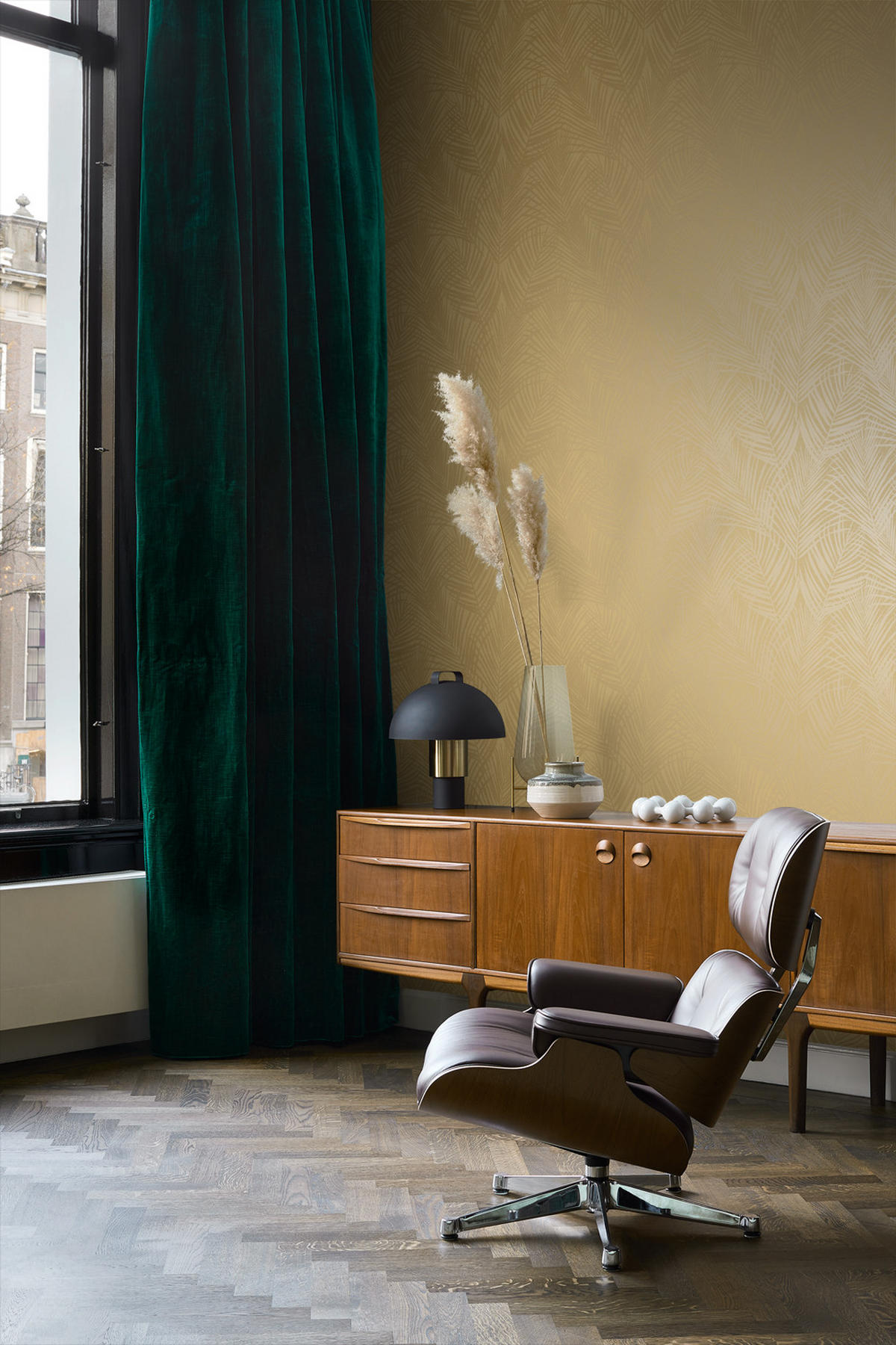 TAPETE Palmblätter 53 cm x 10.05 m - Gelb, Papier (53/1000cm) - Origin Wallcoverings