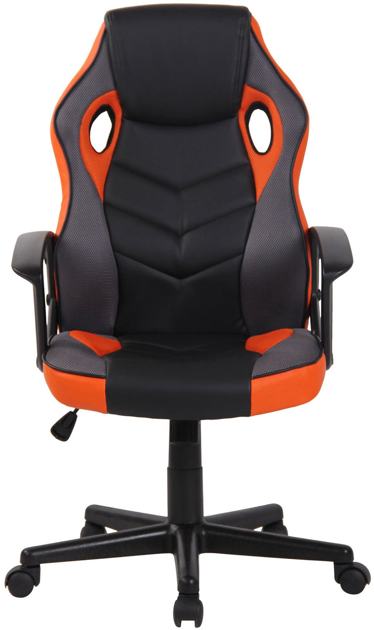 BÜROSTUHL Glan, Kunstleder Schwarz/Orange - Orange, Kunststoff/Textil (64/119/60cm) - TPFLiving