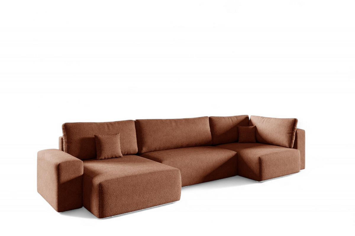 WOHNLANDSCHAFT Arona Xl - Braun, Holzwerkstoff/Textil (148/70/397cm) - Fun Möbel