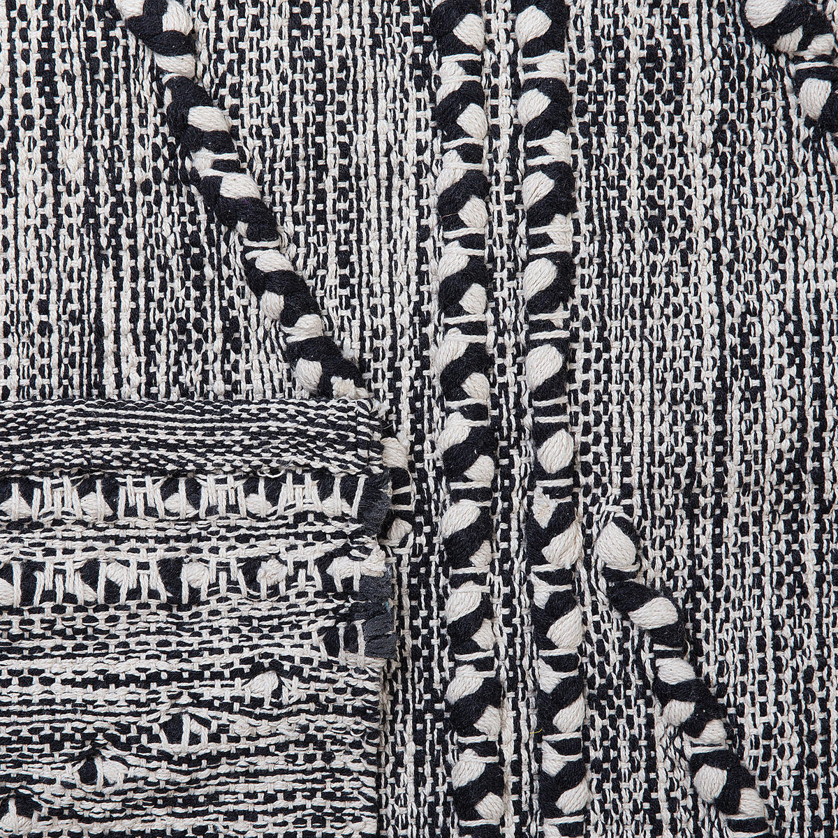TEPPICH geflochten Termal 150/80 cm - Schwarz, Textil (80/150cm) - Beliani