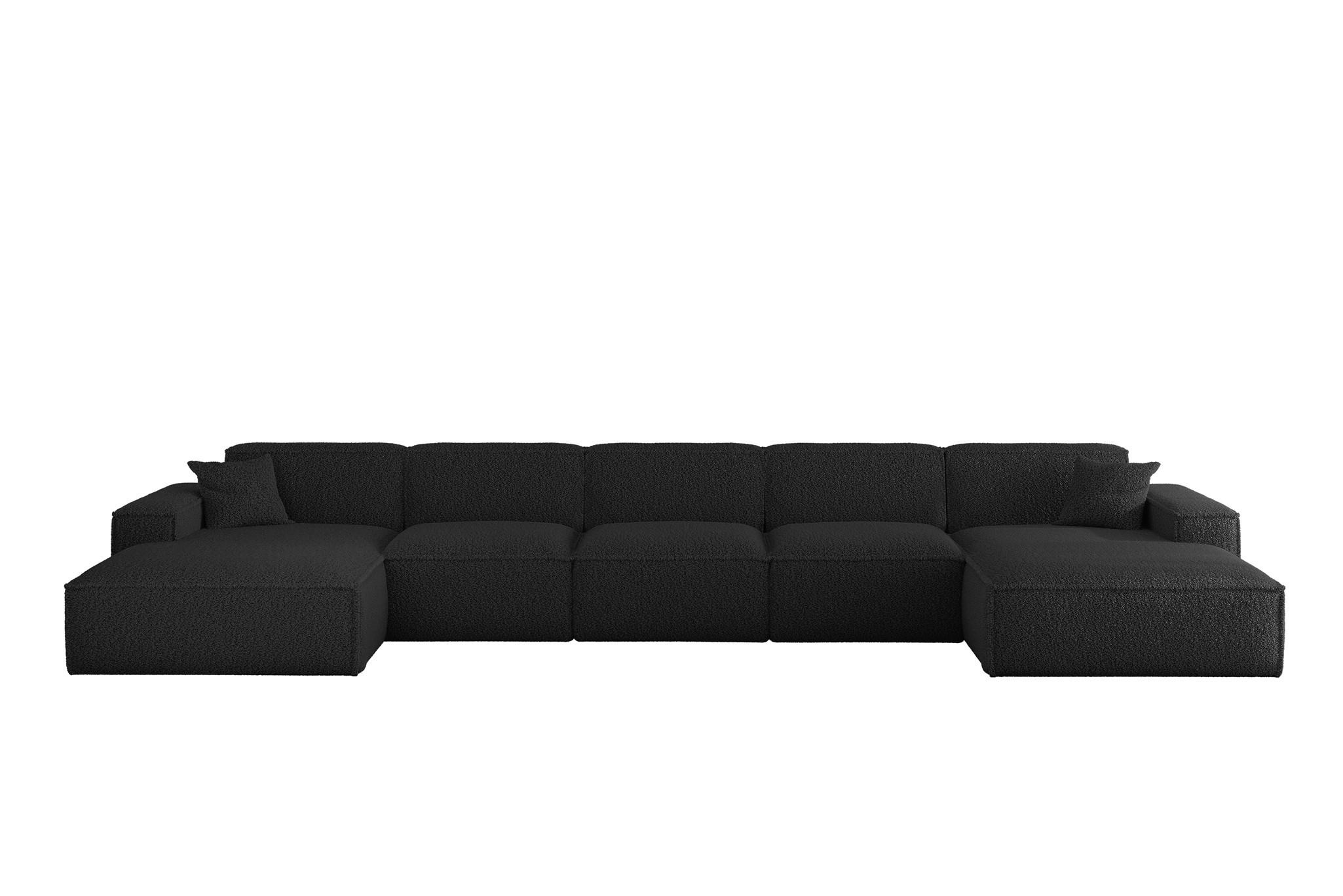 WOHNLANDSCHAFT Celes Premium Xl Sven - Schwarz, Holzwerkstoff/Textil (462/73/165cm) - Fun Möbel