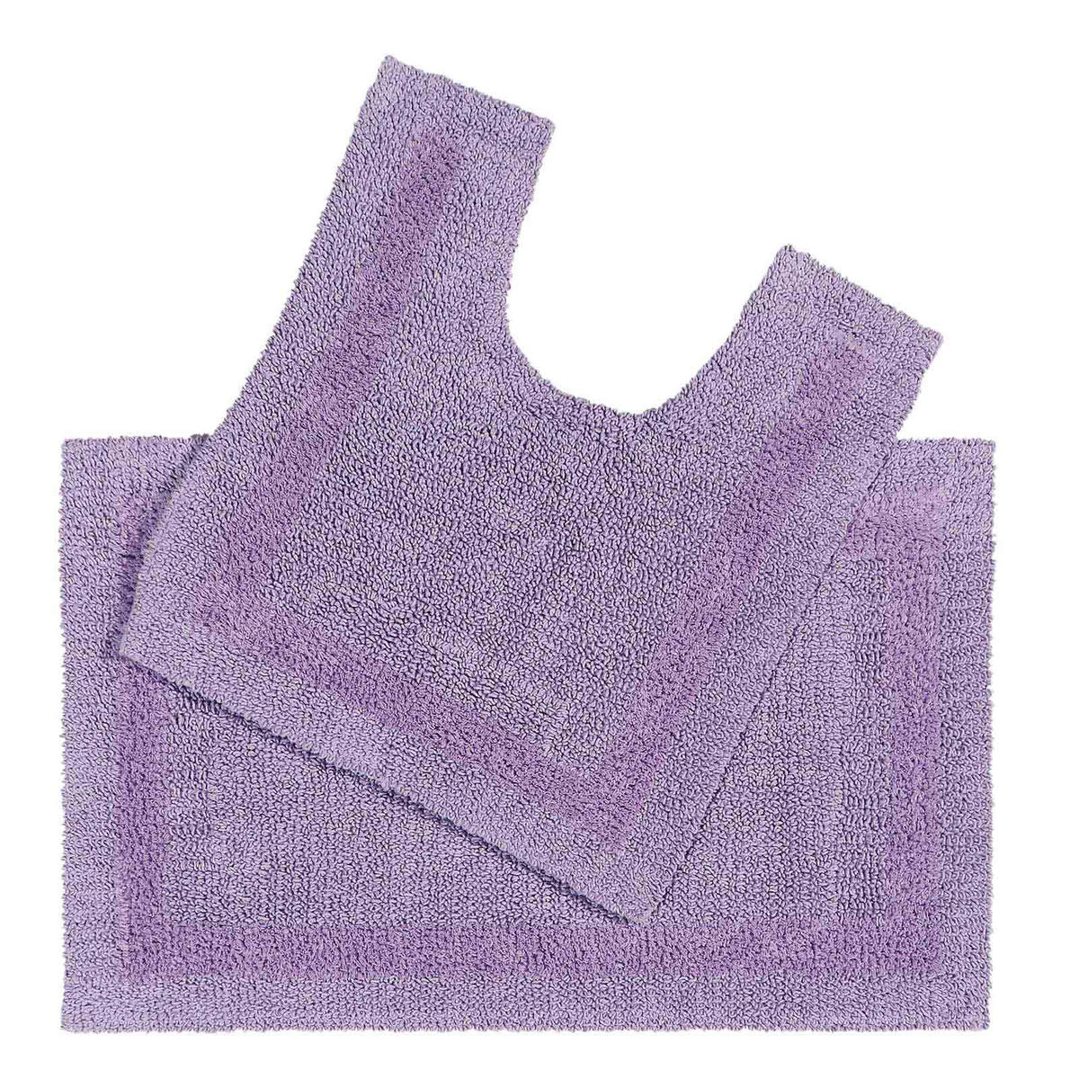 BADGARNITUR 2-tlg. Badematte & WC-Vorleger, 100% Baumwolle - Flieder, Textil (80/50cm) - Homescapes
