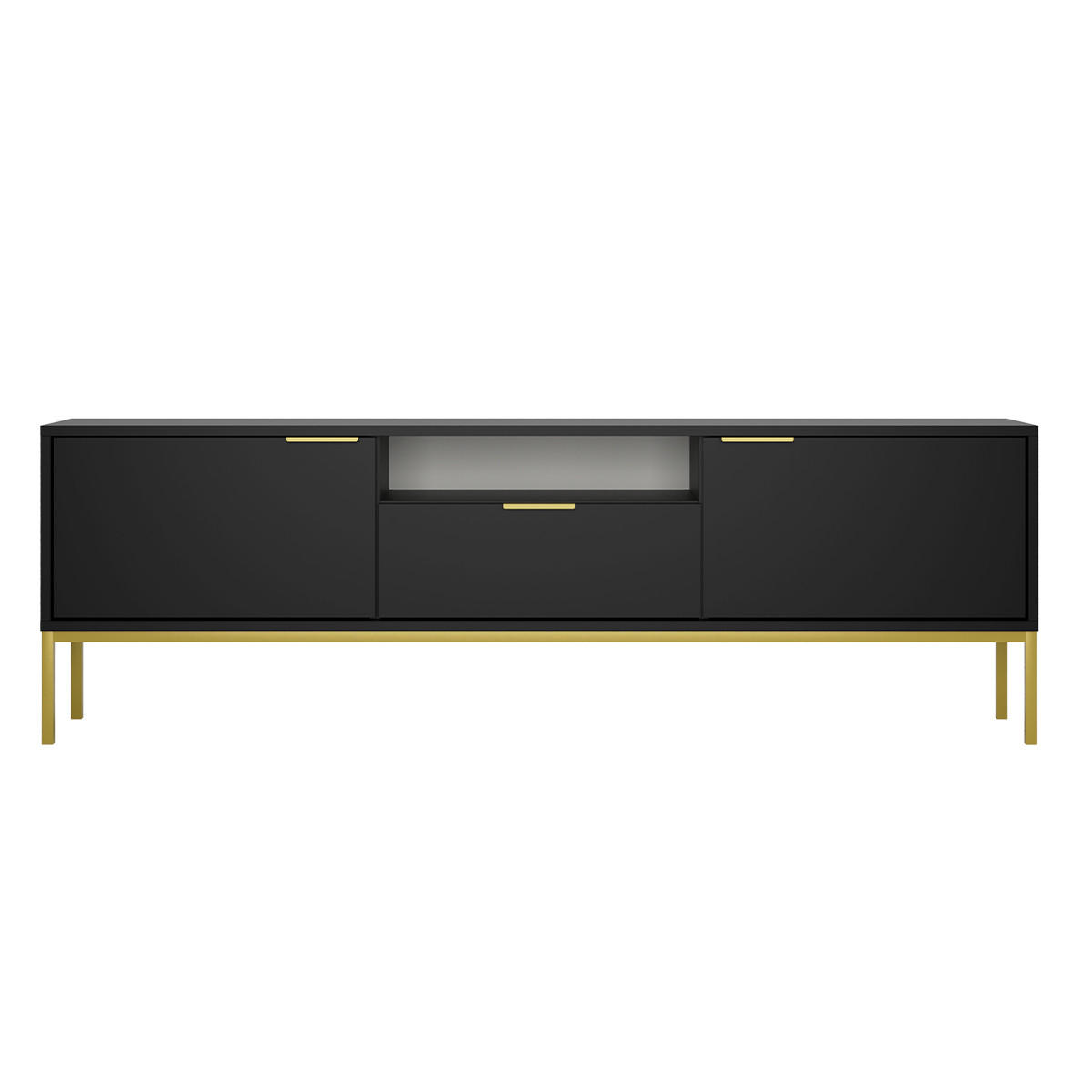 TV-MÖBEL Seattle Schwarz - Schwarz, Holzwerkstoff (33/56.4/175cm) - Petits-meubles
