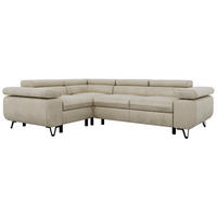 ECKSOFA ORSO L Beige Velvet - Links Seite - Beige/Schwarz, Textil/Metall (197/268cm) - MKS
