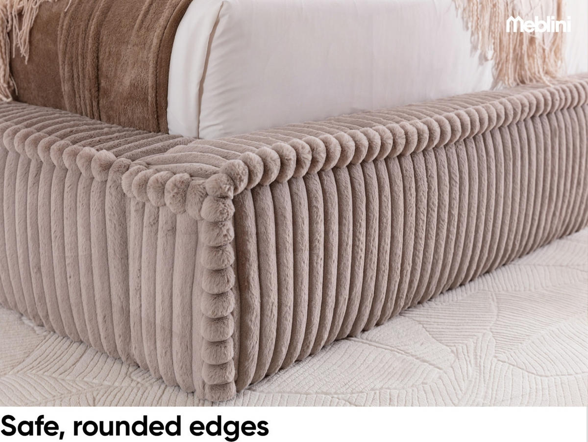 POLSTERBETT MESUT - Hellbraun, Textil (120/200cm) - Meblini