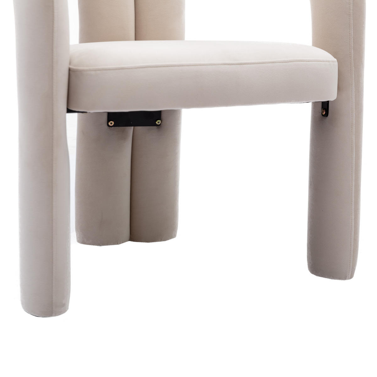 STUHL-SET 2 Stück Samt-Design mit Elefantenfüßen, DE-42220, Beige - Beige, Holzwerkstoff (50.5/71/64cm) - ComfortXL