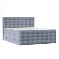 BOXSPRINGBETT Blend Blau Grau 120/200 cm mit Matratze - Blaugrau/Schwarz, Holz/Holzwerkstoff (120/200cm) - Maison de Reve