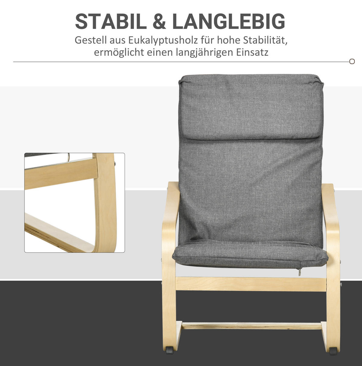 SESSEL 66,5/80/99 cm mit Kopfpolster und Armlehnen in Dunkelgrau - Dunkelgrau, Textil (65/96/78cm) - BEAOK
