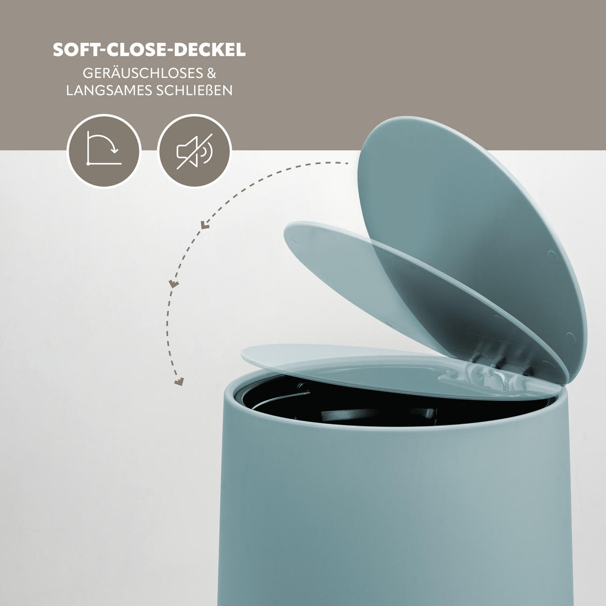 BAD-ACCESSOIRES-SET TESERO, Soft-Touch, hellblau - Hellblau, Kunststoff (22.5/25.5/25cm) - eluno