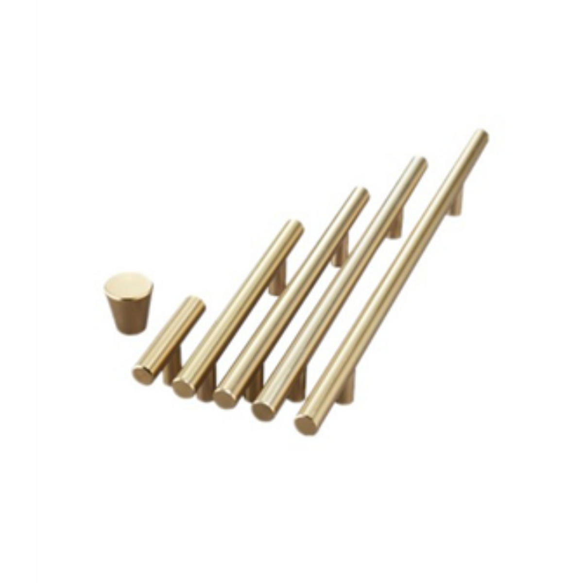 MÖBELGRIFF Gold 10er-Set 160 mm Edelstahl T-Griff - Multicolor, Metall (1.5/3/16cm)