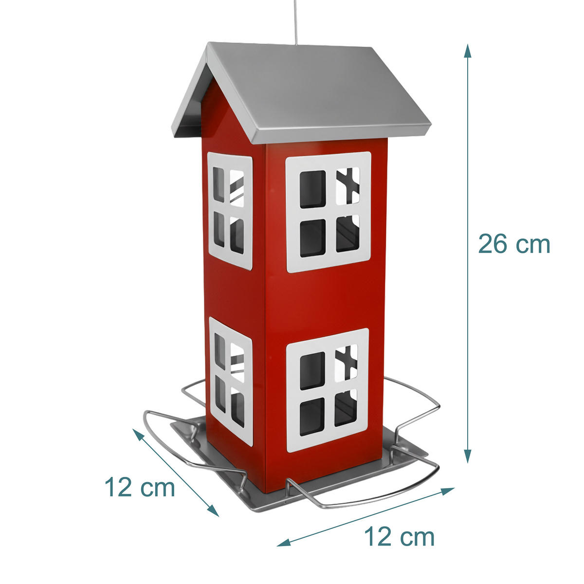 VOGELHAUS - Rot, Metall (12/26/12cm) - Relaxdays