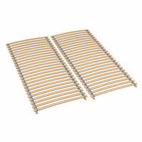 ROLLROST Set Premium 200x200 (2x 100x200), Lattenrost aus Birke mit 28 Latten, fertig montiert und gerollt, Traglast 130Kg - Buchefarben, Holz (200/200cm) - Sleepneo