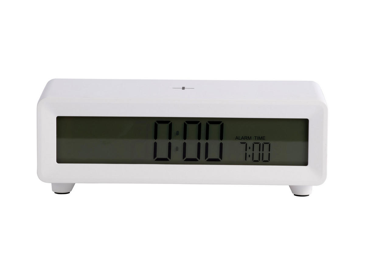 WECKER Berlin LCD with Charger - Weiß - 8/4,5 cm - Weiß, Kunststoff (8/4/8cm) - Karlsson