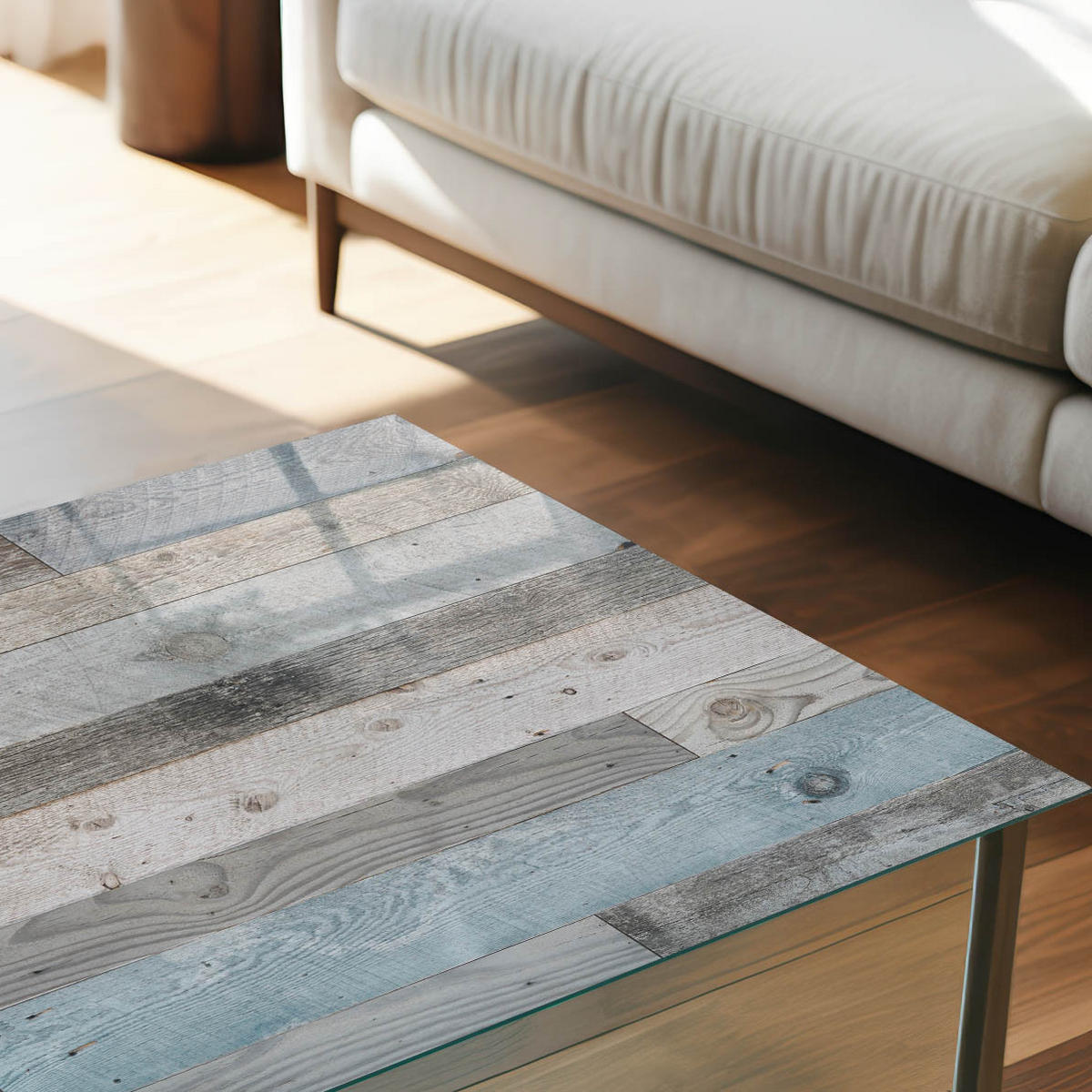GLASPLATTE 80x60 cm – Holzbretter - Braun, Glas (0.4/80/60cm) - ArtPrintCave