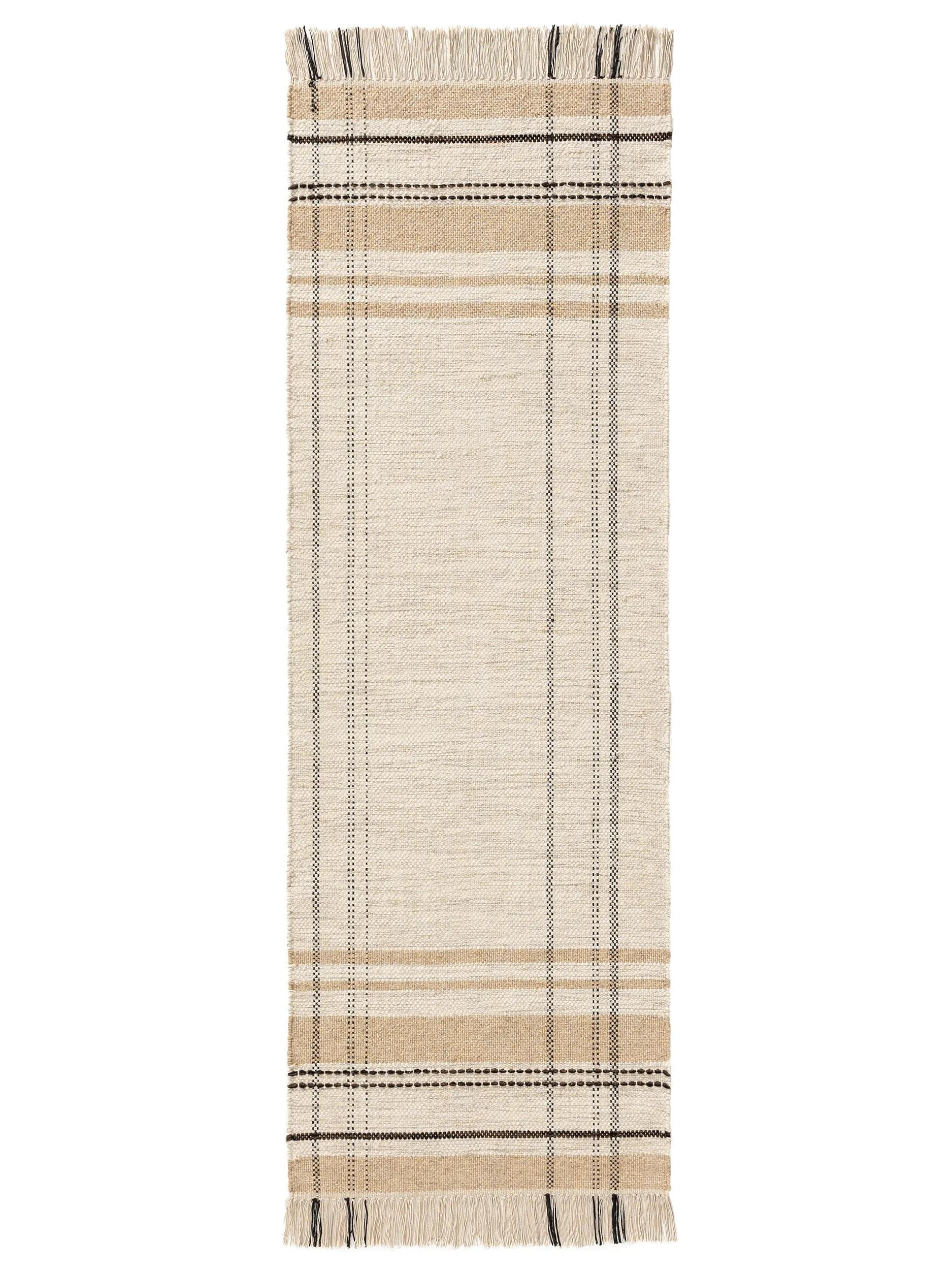 WOLLTEPPICH-LÄUFER Bahati Beige 70x200 cm - Beige, Textil (70/200cm) - benuta Pop