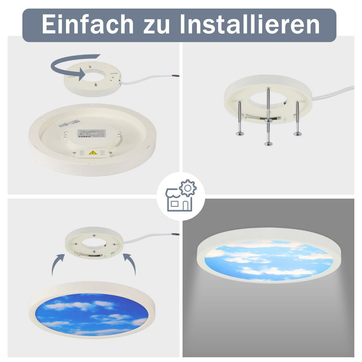LED-DECKENLEUCHTE Wolkenzauber 23 cm - Weiß, Kunststoff (23/23/2cm) - Nettlife