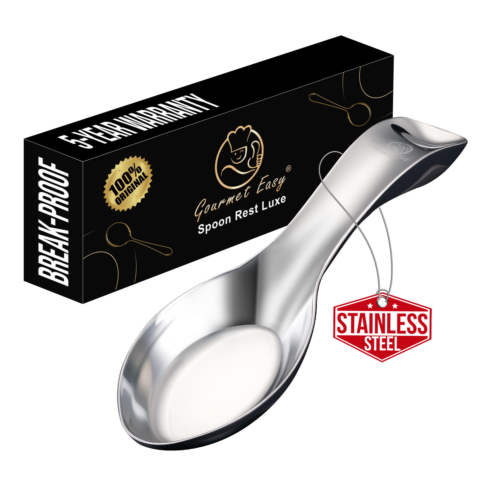 Gourmet Easy Löffelablage, Edelstahl 27x4x9.5 cm