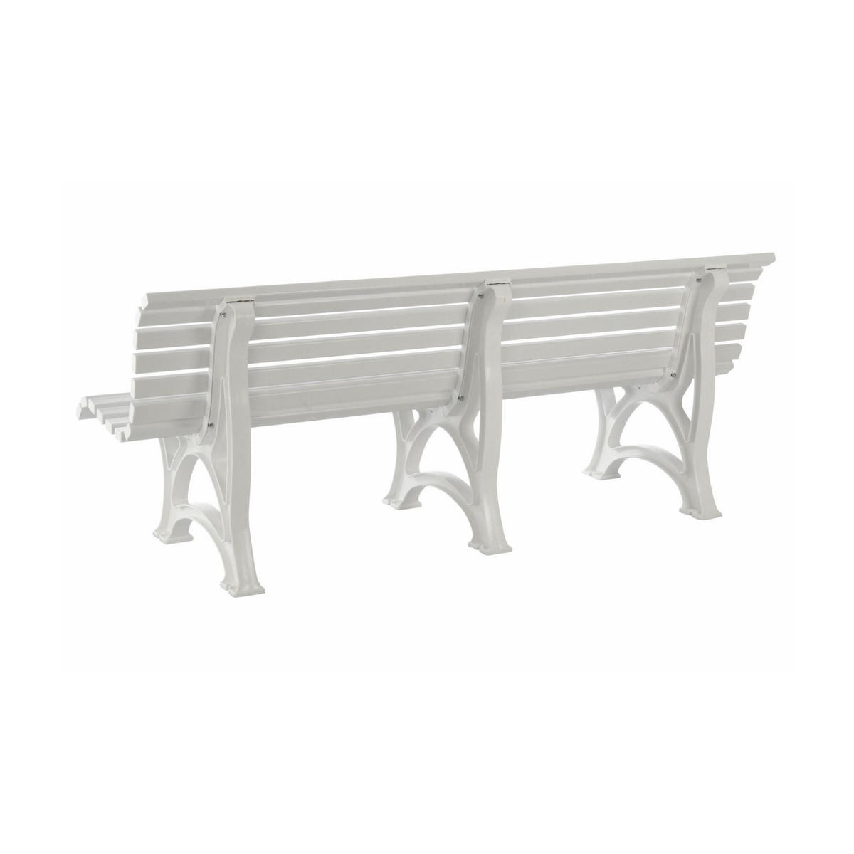 GARTENBANK Jamaika 4 Sitzer Weiß 80 x 200 x 64 cm Witterungskunststoff & UV Beständiger Kunststoff - Weiß, Kunststoff (200/80/64cm) - PROREGAL
