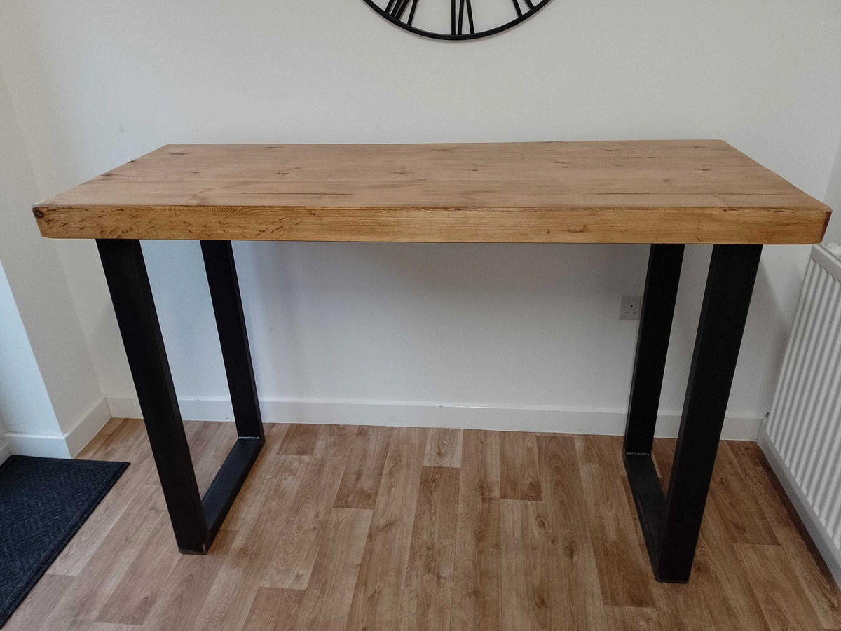 FRÜHSTÜCKSBAR klobig und stabil - Eiche mittel - 160/60/100 cm - Anthrazit/Zinkfarben, Holz (60/100/160cm) - TRL Handmade Furniture