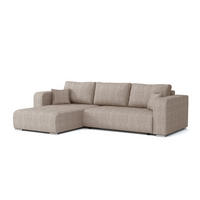 ECKSOFA CARACAS 288/185 in Cord Beige mit Schlaffunktion links - Beige, Holz/Holzwerkstoff (288/185cm) - Deine Möbel 24