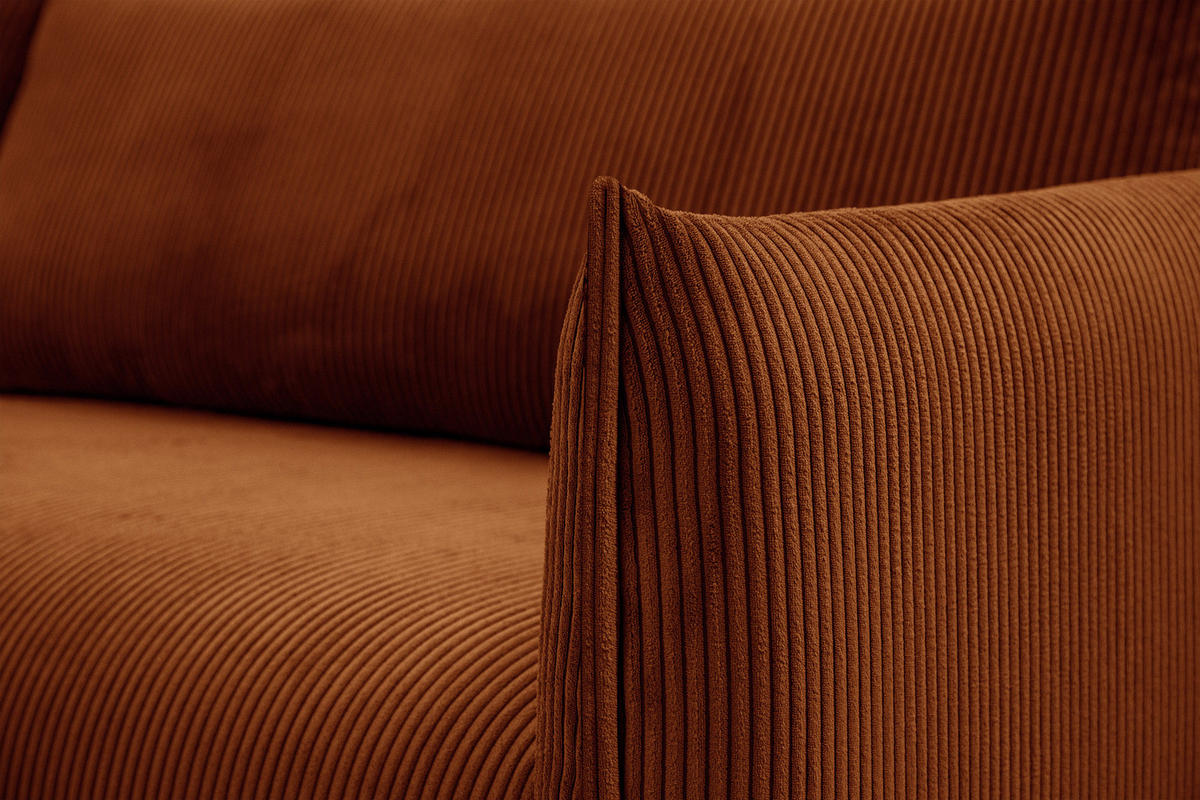 ECKSOFA TAUER 5-Sitzer, orange - Schwarz/Orange, Holzwerkstoff/Kunststoff (174/292cm) - Courtois Laville