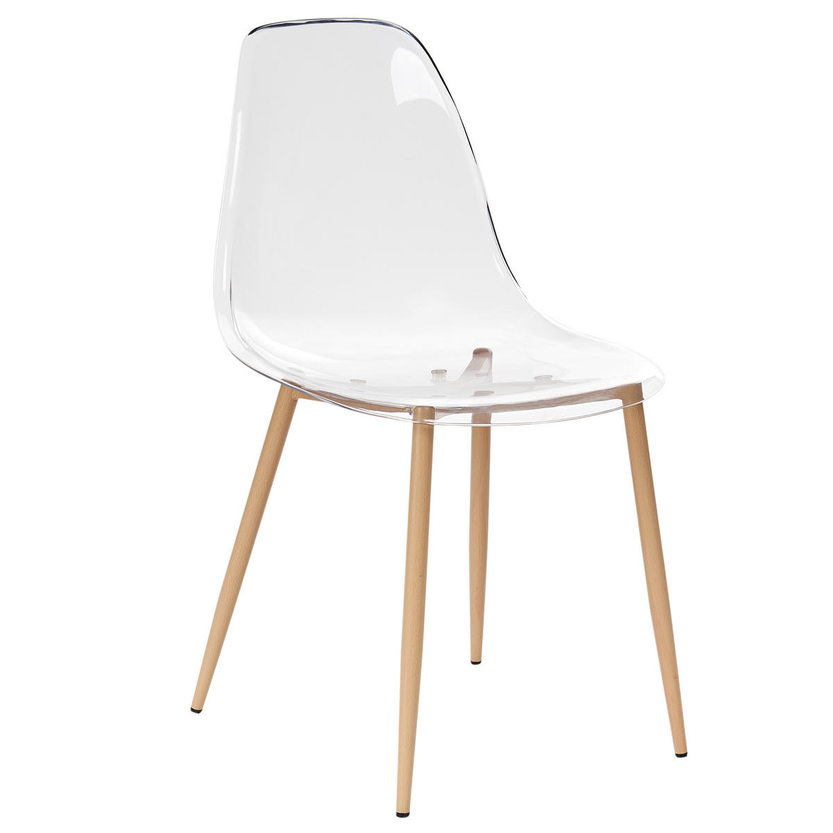 ESSZIMMERSTUHL Transparent Takilma - Transparent/Braun, Kunststoff (47/84/51cm) - Beliani