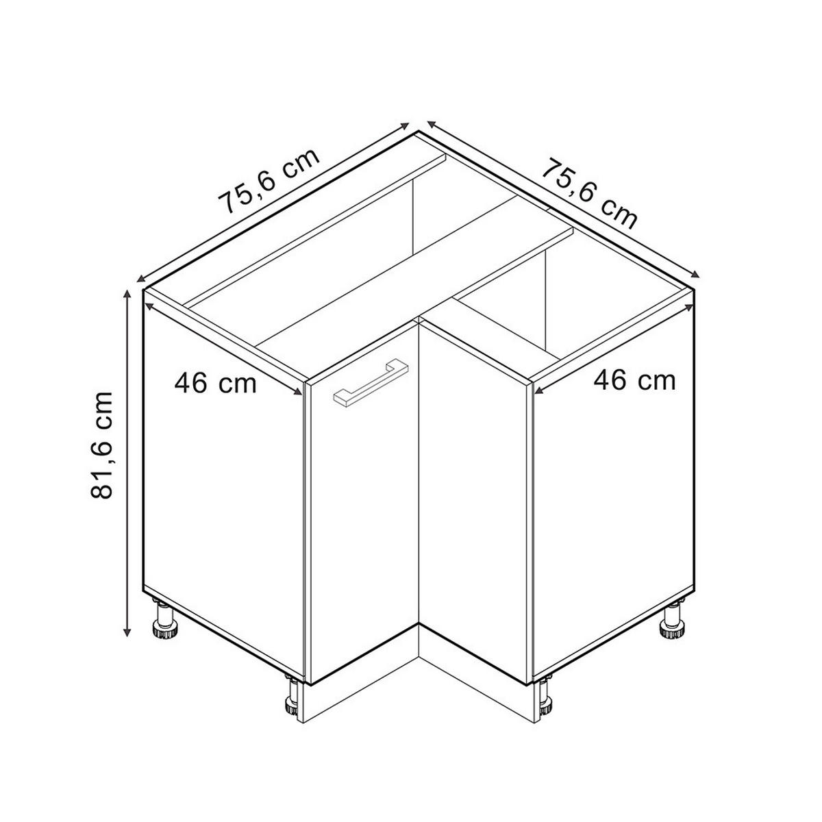 UNIVERZALNA VOGALNA OMARA R-Line Sonoma 75.6 cm z vrati, z delovno površino - hrast sonoma, leseni material (75.6/81.6/60cm) - Vicco