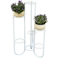 BLUMENTREPPE Metall Weiß 52/52/101 cm - Weiß, Metall (52/101/52cm) - DanDiBo